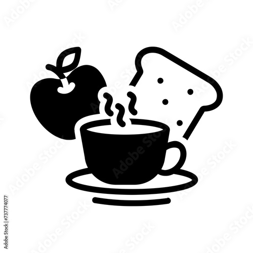 Vector solid black icon for Breakfast photo