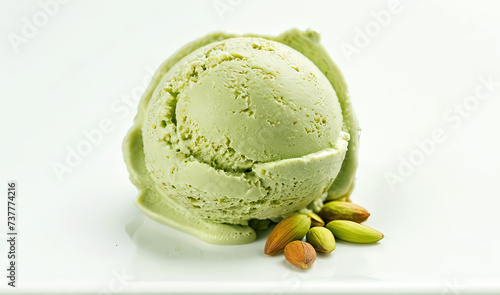 Single Scoop of Green Pistachio Ice Cream