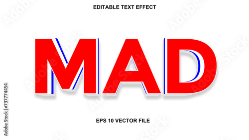 mad smooth editable text effect . smooth text effect style 3d, headline, font, customizable, bold, typography, premium, marketing