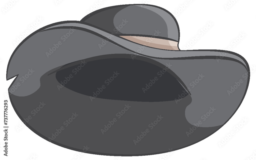 Simple vector design of a classic black hat. Simple vector design of a classic black hat.