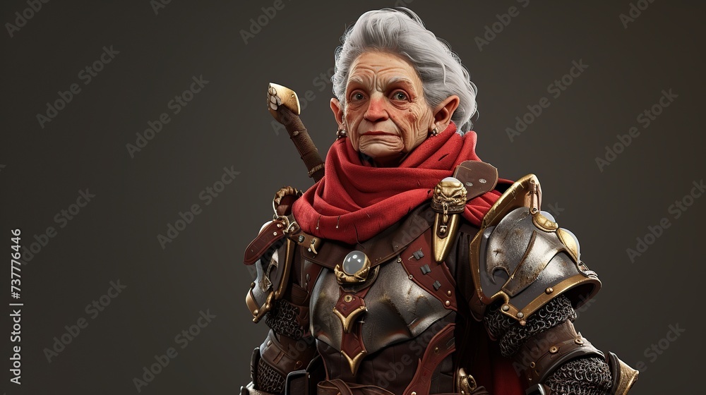 Naklejka premium Cutting-Edge Senior Game Avatar: Illustration of the Latest Elderly Gaming Character. Crafted with Generative AI