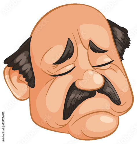 Cartoon illustration of a man with a sad expression