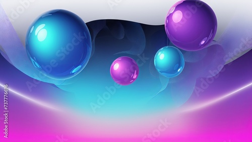 Distinctive futuristic neon orb bubble banner background © Charlie