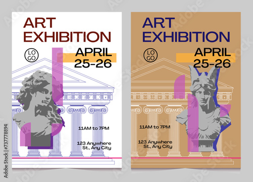 Art posters for the exhibition of classical and contemporary painting, sculpture