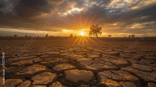 The outback, cracked and parched, is a consequence of both global warming and frequent extreme weather occurrences.