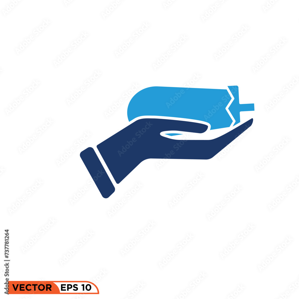 Food in hand icon design vector graphic of template, sign and symbol Food in hand icon design vector graphic of template, sign and symbol
