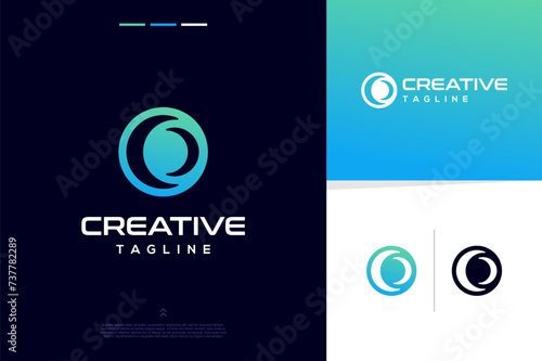 Abstract alphabet modern futuristic letter o design concept for branding logo design inspirations