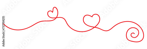 Romantic symbol drawing of hearts and pink heart shaped line background. Love doodle illustration for greeting card, web banner, invitation, wall art. in eps 10.
