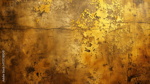 Abstract golden texture background banner, luxury scratched grungy aged vintage retro gold stone. Concrete wall wallpaper backdrop pattern, luxury background banner