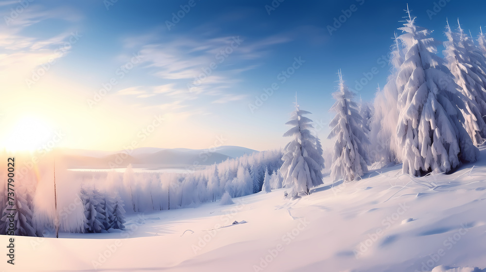 Natural winter landscape aerial drone top view Natural winter landscape aerial drone top view