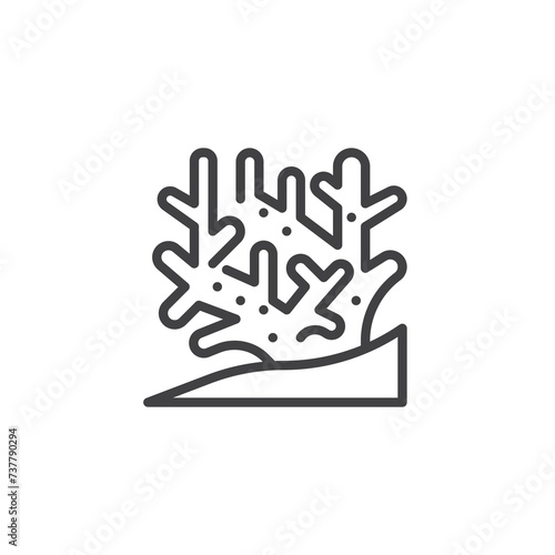 Coral reef line icon
