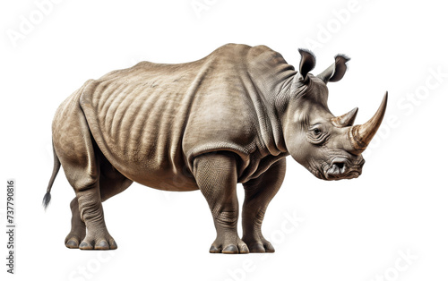 Authentic Regal Rhinoceros Image on white background
