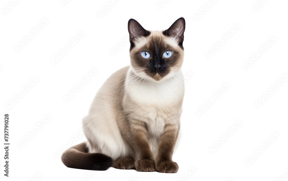 Authentic Silly Siamese Cat Image on white background