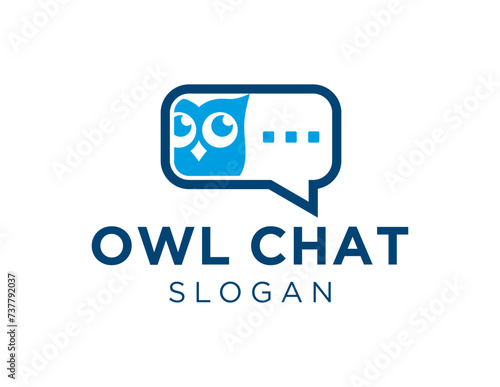 The logo design is about Owl Chat and was created using the Corel Draw 2018 application with a white background. photo