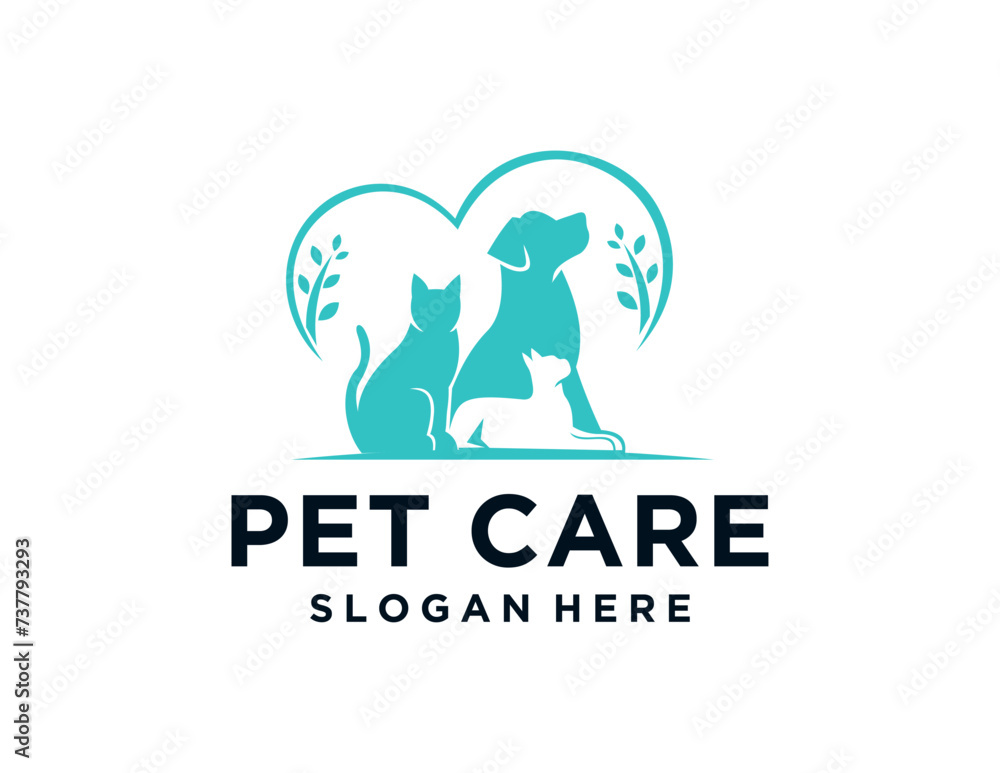 Obraz premium The logo design is about Pet Care and was created using the Corel Draw 2018 application with a white background.