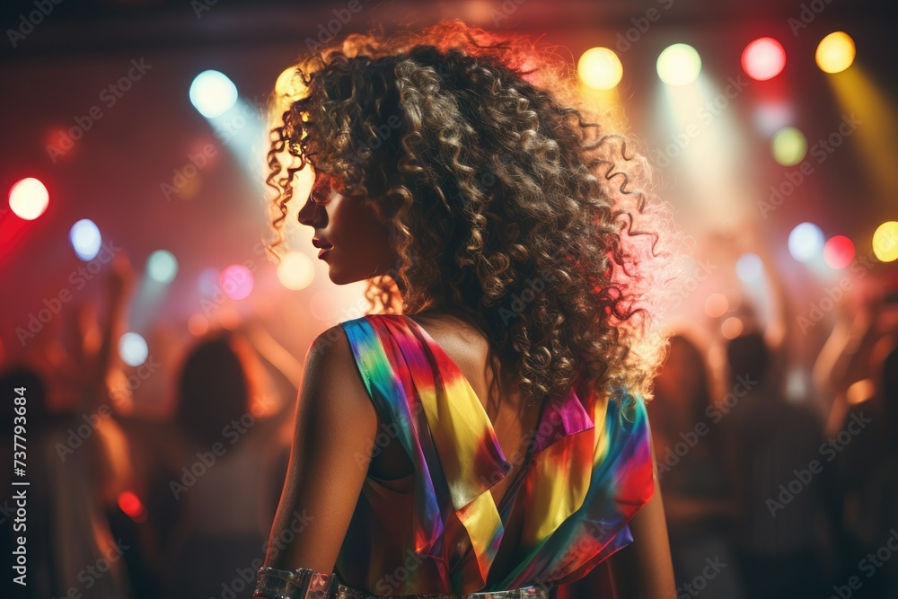 Woman dancing in ballroom, woman doing disco, woman dancing happily in bar，woman dancing in nightclub