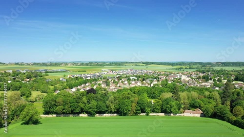 The city of Ranville in Europe, France, Normandy in summer on a sunny day. photo