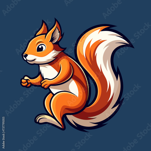 Jumping squirrel art logo design inspiration silhouette logo