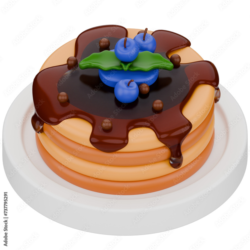 3d pancakes. 3d render illustration isolated on white background with food theme. 3d pancakes. 3d render illustration isolated on white background with food theme.