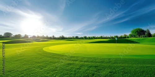 beautiful golf green field copy space 
