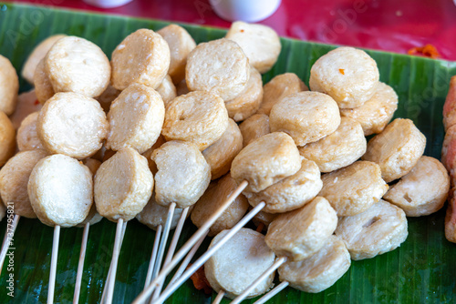 Street food at a local market in the city of Manila in Philippines.
