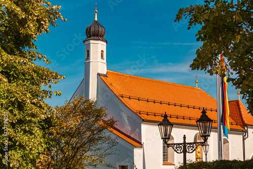 Basilika on a sunny summer day at Osterhofen, Danube, Bavaria, Germany photo