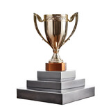 gold trophy isolated on transparent background, png, troph
