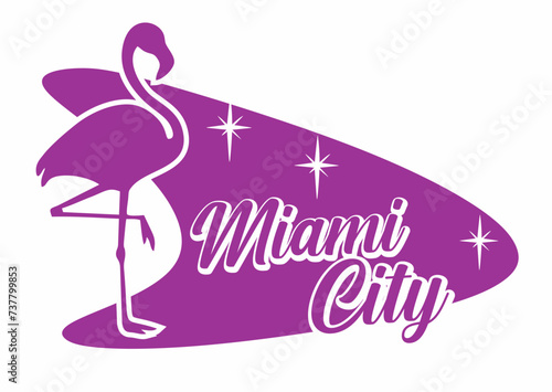 miami city florida with purple color