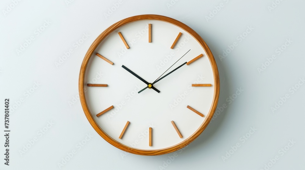 Minimalist wall clock on white background Minimalist wall clock on white background