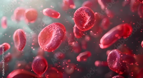 Red blood cells flowing through vein (mov) made with Ai generative technology photo