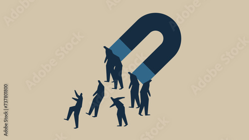 A lot of people bound by magnets.