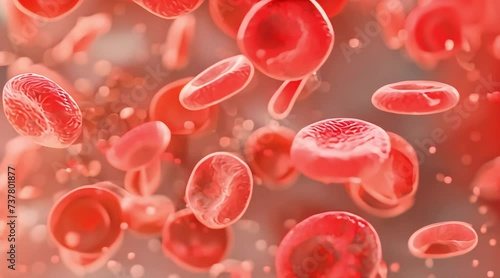 Red blood cells flowing through vein (mov) made with Ai generative technology photo
