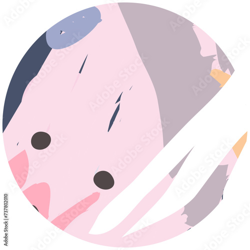 Abstract pastel doodle line and irregular shape circle background