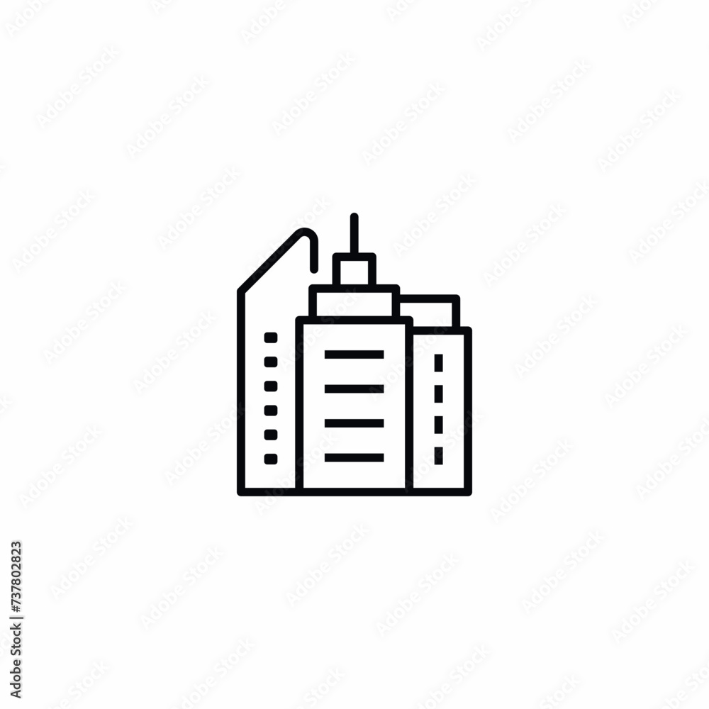 City Buildings Vector Icon Sign Symbol City Buildings Vector Icon Sign Symbol