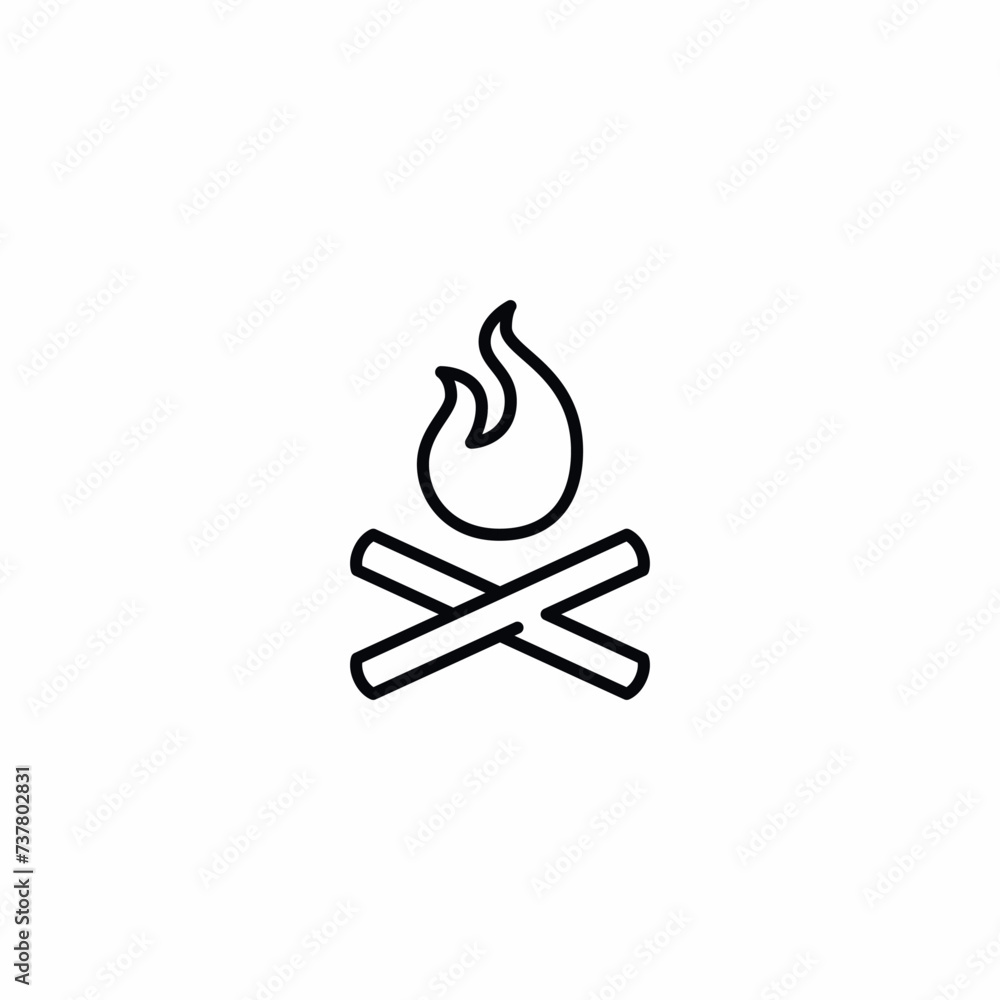 Bonfire Fire Camp Vector Icon Sign Symbol Bonfire Fire Camp Vector Icon Sign Symbol