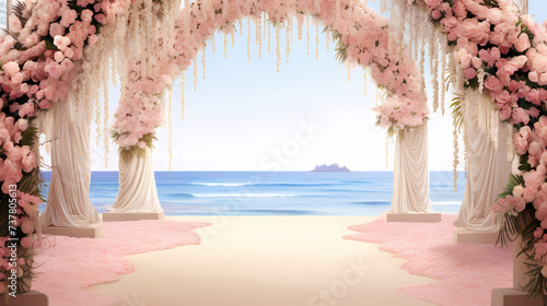 Wedding venue, wedding decoration, cabin, arch, flower decoration