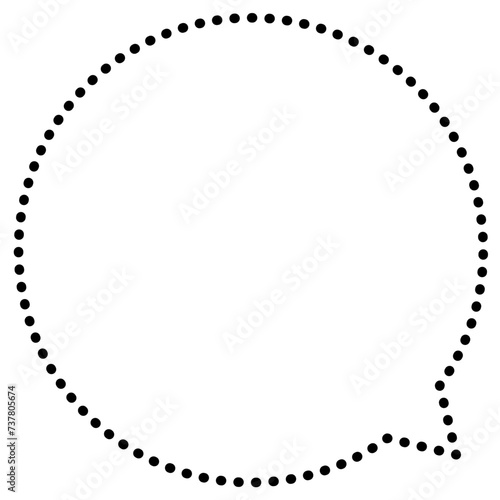 シンプルな丸い点線の吹き出し