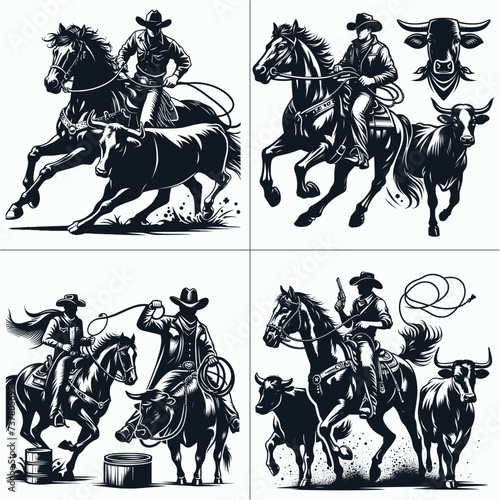 cowboy and cowgirl vector vector bundle File