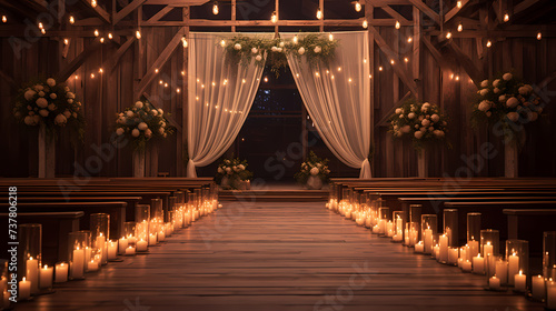 Wedding venue, wedding decoration, cabin, arch, flower decoration