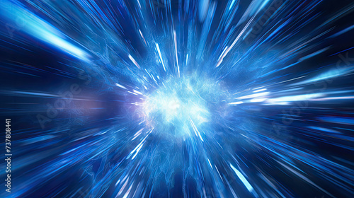 Blue and White Background With Star Burst