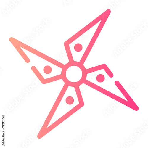 shuriken Line Gradient Icon
