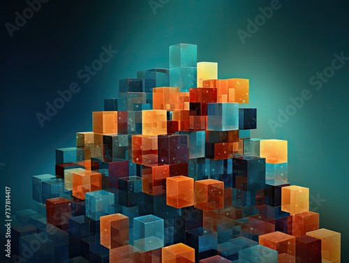 Stacked Cubes in Assorted Colors