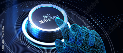 Concept of agile software development. 3d illustration photo