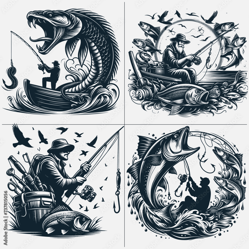 bass fishing , Fisherman catching fish , Father's Day, fishing hooker ,Funny Fishing vector File bass fishing , Fisherman catching fish , Father's Day, fishing hooker ,Funny Fishing vector File