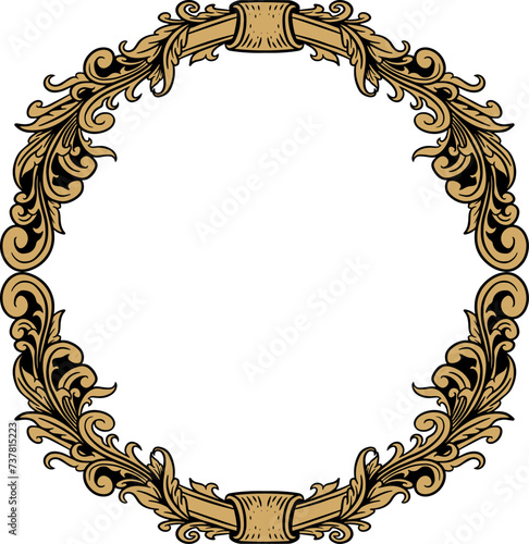 Vector frame ornament vintage calssic element decoration photo