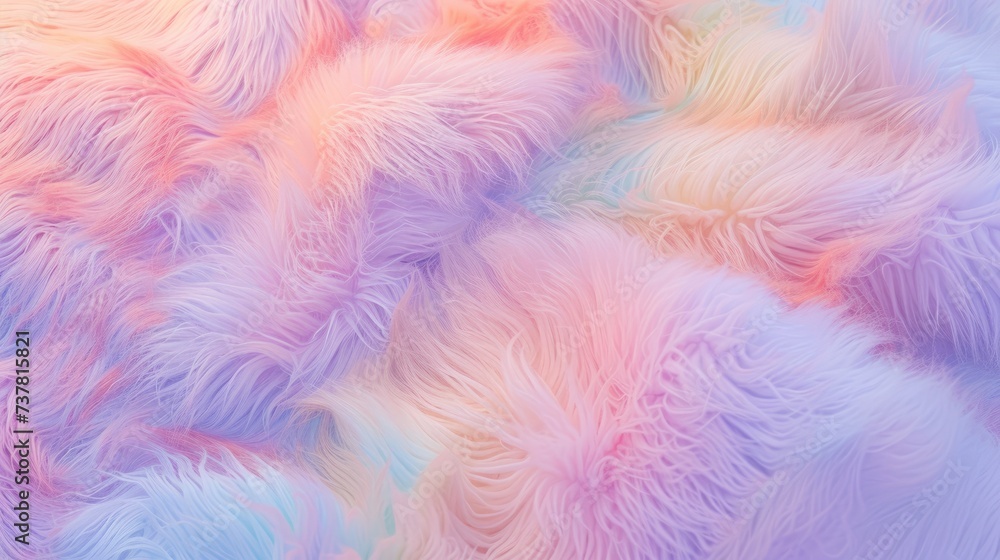 An ethereal masterpiece in shades of pink and lilac, capturing the softness and texture of animal fur through a stunning fabric painting