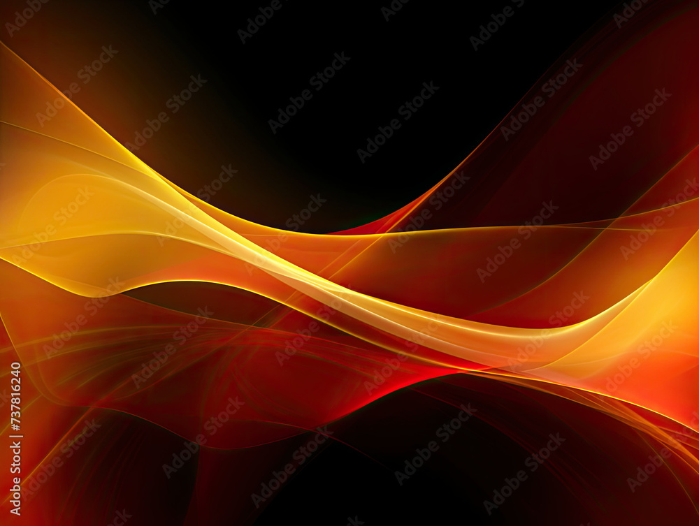 Red and Yellow Abstract Background With Black Background Red and Yellow Abstract Background With Black Background