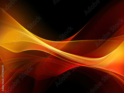Red and Yellow Abstract Background With Black Background
