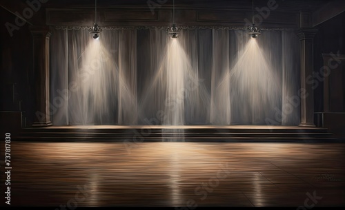 Wallpaper Mural Illuminated Stage With Lights Torontodigital.ca