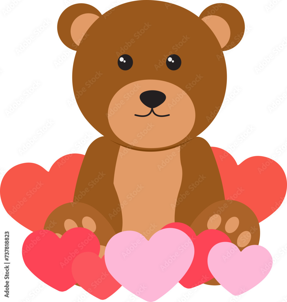 Fototapeta premium Valentine Animal Illustration